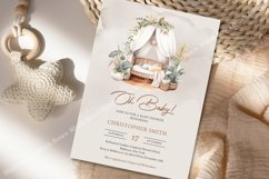 Gender neutral boho baby crib boy Baby Shower Invite ZB61 Product Image 2