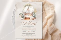 Gender neutral boho baby crib boy Baby Shower Invite ZB61 Product Image 1