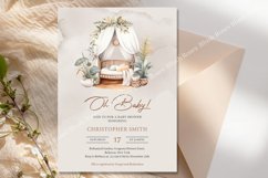 Gender neutral boho baby crib boy Baby Shower Invite ZB61 Product Image 3