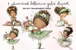 Whimsical Ballerina Girls Clipart PNG Product Image 1