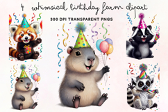 Whimsical Birthday Farm Clipart PNG Product Image 1
