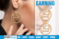 Zodiac Earring Lasercut | Earring Design Lasercut Product Image 2