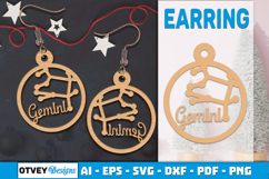 Zodiac Earring Lasercut | Earring Design Lasercut BUNDES 12 Product Image 4