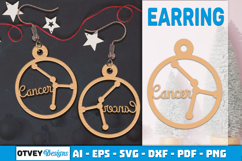 Zodiac Earring Lasercut | Earring Design Lasercut Product Image 1
