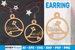 Zodiac Earring Lasercut | Earring Design Lasercut BUNDES 12 Product Image 13