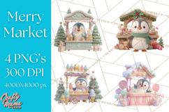 Cute Christmas Market Stall Clipart for Crafts PNG Product Image 1