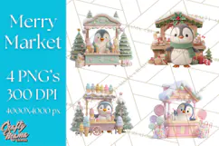 Cute Christmas Market Stall Clipart for Crafts PNG Product Image 1