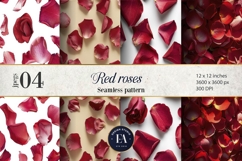 Rose Petals Pattern digital papers - Rose Flower Pattern Product Image 1