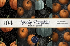 Spooky Pumpkin Pattern, Autumn Pumpkin Digital Paper Product Image 1