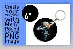 Stylish Circle Design Keychain PNG , Astronaut Product Image 1