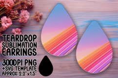 Unique Gradient Art Teardrop Earrings Sublimation Design Product Image 1
