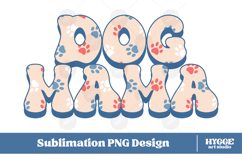 American Dog Mama 4th of July USA Paw DTF Sublimation PNG Product Image 1
