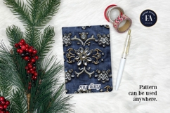 Navy Crystal Embroidery | Luxury Denim Fabric Texture Product Image 4