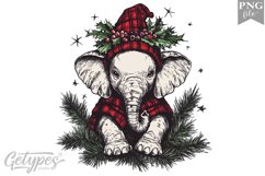 Christmas Elephant Clipart Design - High Quality 300 Dpi Product Image 1