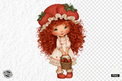 Summer Strawberry Girl Clipart Product Image 1