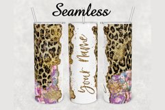 Leopard Summer Floral Agate 20 oz sublimation design tumbler Product Image 1