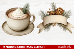 2 Nordic Christmas Clipart | Scandinavian Holiday PNG Product Image 1