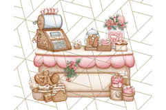 Christmas Sweet Shoppe Clipart PNG, Pastel Bakery Art Product Image 2