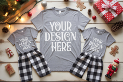 Christmas Family Matching Group T-Shirt Mockups | Holiday Fl Product Image 1