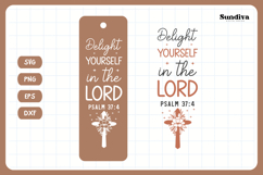 Christian Bookmark Saying SVG | Delight Yourself in the Lord Product Image 3