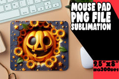 Cheerful Mouse Pad Sublimation Style, 3D Pumpkin Product Image 1
