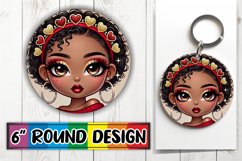 Radiant Circle Car Coasters, 3D Heart Product Image 1