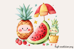 Cute Kawaii Summer Clipart PNG Product Image 1
