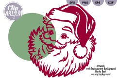 Santa's Face Transfer SVG, PNG, EPS, DXF Christmas Files Product Image 2