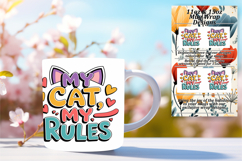 Artful 11oz Mug Wrap Png Template , Cat Quote Product Image 1