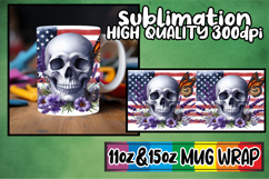Radiant love 11oz 15oz sublimation wrap, Skull USA Product Image 1