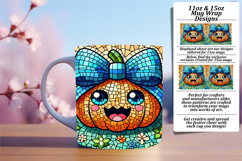 Eye-Catching 15oz Mug Wrap Png Template , Cute Pumpkin Product Image 1