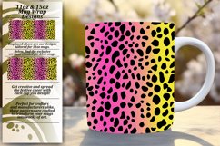 Colorful Leopard Glitter Mug Wrap 11oz/15oz Patterns Product Image 1
