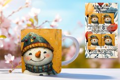 Holiday Snowman Mug Wrap Christmas 11oz 15oz Sublimation Product Image 1