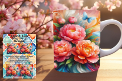 Gift 15oz Mug Wrap Png Design , Flowers Product Image 1