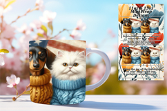 CLASSY PNG Mug Wrap Design 15oz , Dog and cat Product Image 1