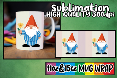 Serene mornings sublimation mug wrap, Gnomes Product Image 1