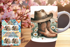 Gorgeous 15oz Mug Wrap Png Design , Western Product Image 1