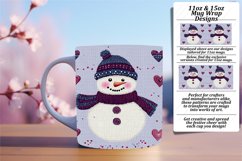 Stylish 11oz Mug Wrap Png Template , Snowman Product Image 1