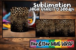 Glittered Blossom Glam: Glitter Leopard Mug Sublimation Product Image 1