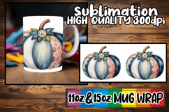 Inspiring colors 11oz 15oz mug wrap, Pumpkin Watercolor Product Image 1