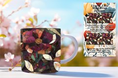 Glittery Flower Mug Wrap Art 11oz 15oz Product Image 1