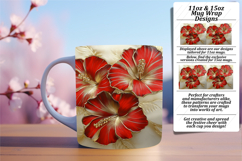 Chic 15oz Mug Wrap Png Design , 3D Flower Product Image 1