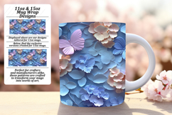 VIBRANT 11oz Mug Wrap PNG Template , 3D Flower Product Image 1