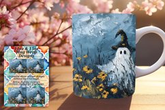 Charming Halloween Ghost Mug Wrap Art Product Image 1