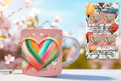 Playful 11oz Png Mug Wrap Template , Heart Product Image 1