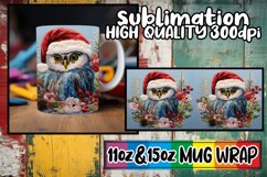 Embroidered Christmas Owl Mug Wrap Winter 11oz 15oz Product Image 1