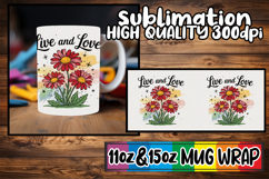 Cheerful heart 11oz 15oz mug wrap, Flowers Quote Product Image 1