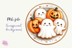 Cookies PNG Halloween Ghost Cafe Clipart Sublimation Product Image 1