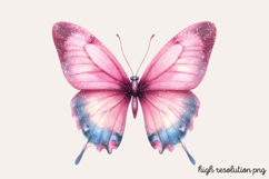 Gilter Pink Butterfly Clipart PNG Product Image 1