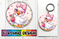 Unique Sublimation Round Ornaments, Cute Goose Product Image 1